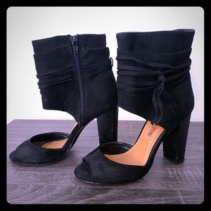 Black Peep Toe Bootie
